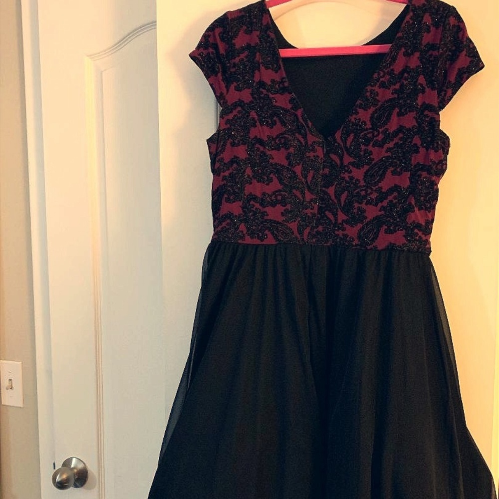 pink and black sparkle dress